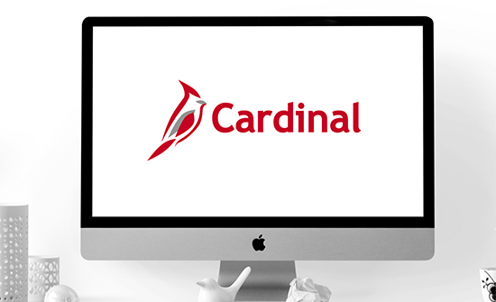 Computer with Cardinal Logo