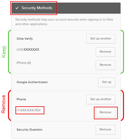 Okta - phone removal